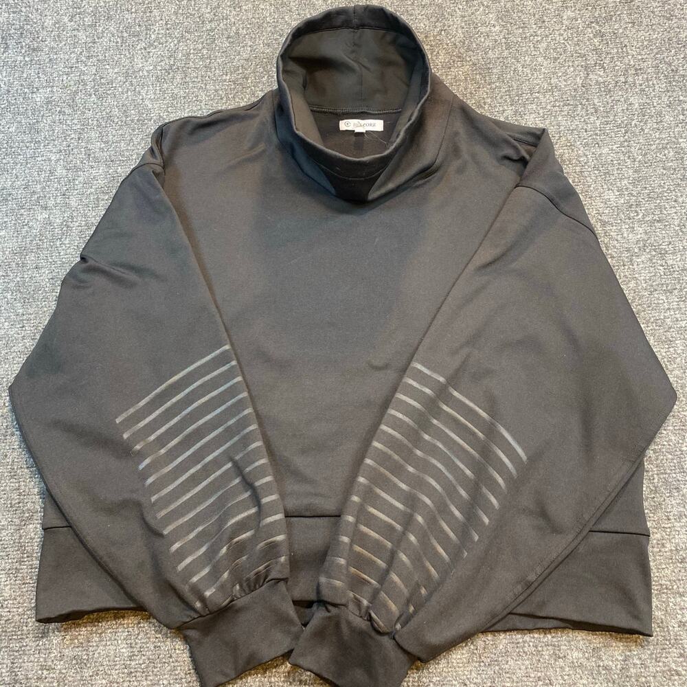 BKE Core Women's Size Large Black Turtleneck Pullover Cropped Sweatshirt Top